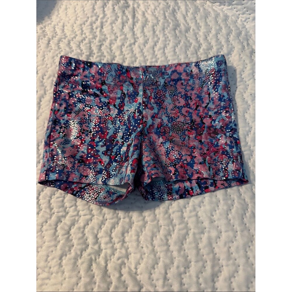 Girls' Dance Shorts - Pink & Blue Floral Print